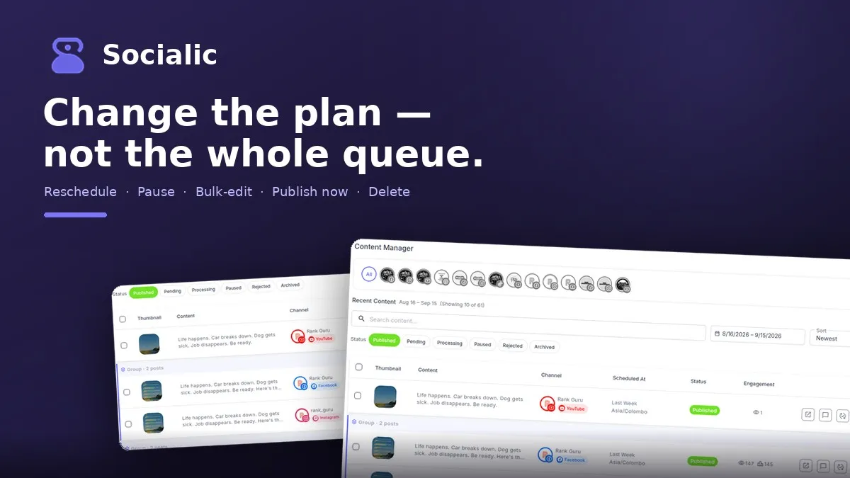 How to Reschedule, Pause, or Bulk-Edit Your Scheduled Social Media Posts